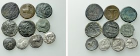 10 Greek Coins; Apollonia Pontika, Histiaia etc.
