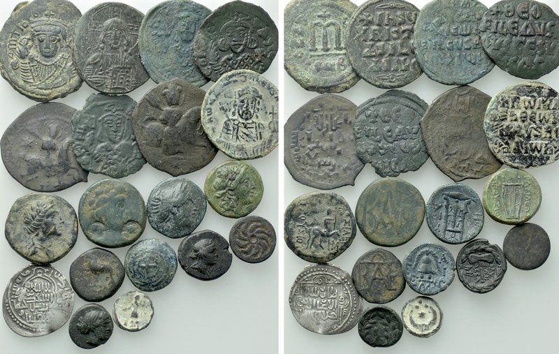 19 Greek, Byzantine and Islamic Coins. 

Obv: .
Rev: .

. 

Condition: Se...