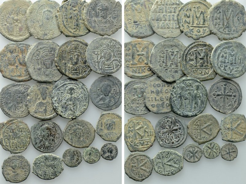 21 Byzantine Coins. 

Obv: .
Rev: .

. 

Condition: See picture.

Weigh...