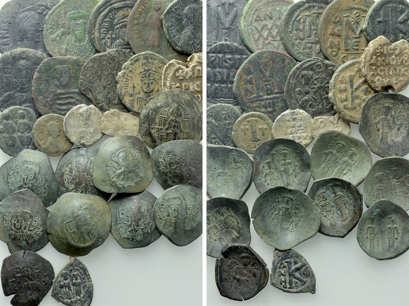 25 Byzantine Coins. 

Obv: .
Rev: .

. 

Condition: See picture.

Weigh...