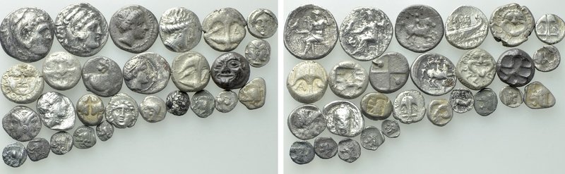 27 Greek Silver Coins. 

Obv: .
Rev: .

. 

Condition: See picture.

We...