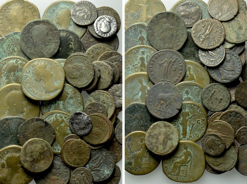 Circa 54 Roman Coins. 

Obv: .
Rev: .

. 

Condition: See picture.

Wei...