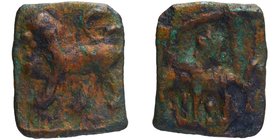 Ancient India
Sangam Cholas (300-200 BC)
Copper Unit
Copper Square Coin of Sangam Cholas.
Sangam Cholas (200 BC), Copper Square Unit, Obv: Tiger s...