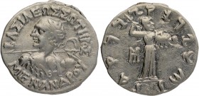 Ancient India
Indo-Greek
Silver Drachma
Silver Drachma Coin of Menander I of Indo Greeks.
Indo Greeks, Menander I (155-130 BC), Silver Drachma, Ob...