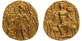 Ancient India
Kushan Dynasty
Gold Dinara
Gold Dinar Coin of Vasudeva II of Kushan Dynasty of Ardoksho type.
Kushan Dynasty, Vasudeva II (275-310 A...