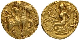Ancient India
Gupta Dynasty
Gold Dinara
Gold Dinar Coin of Chandragupta II of Horseman type.
Gupta Dynasy, Chandragupta II (Vikramaditya) (375-415...