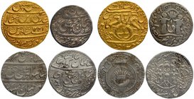 Indian Princely States
Awadh State
Lot of 04 Coins
Lot of Gold & Silver Coins of Different rulers of Awadh.
Awadh, Gold Ashrafi (1) & Silver Rupee...