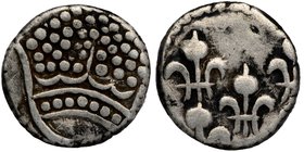 European Enclave
India - French
Silver Fanon
Silver Fanon Coin of Indo French.
 Indo-French, Silver Fanon, Obv: pearled crown, Rev: 5-fleur-de-lis...