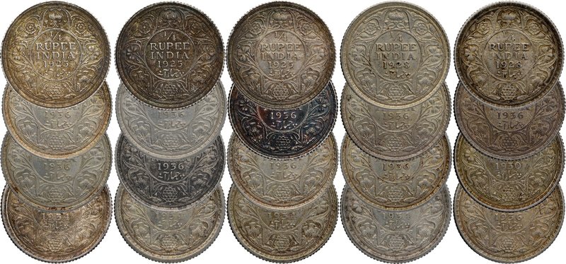 British India
Rupee 1/4
Lot of 10 or Above Coins
Silver Quarter Rupee Coin of...