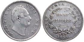 British India
Rupee 1/2
Rupee 1/2
Silver Half Rupee Coin of King William IIII of Calcutta Mint of 1835.
1835, King William IIII, Silver 1/2 Rupee,...