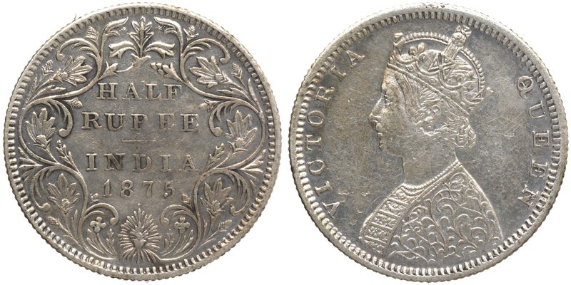 British India
Rupee 1/2
Rupee 1/2
Silver Half Rupee Coin of Victoria Queen of...