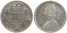 British India
Rupee 1/2
Rupee 1/2
Silver Half Rupee Coin of Victoria Queen of Bombay Mint of 1875
1875, Victoria Queen, Silver 1/2 Rupee, Bombay M...
