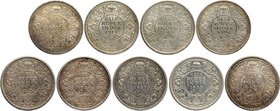 British India
Rupee 1/2
Lot of 09 Coins
Silver Half Rupee Coins of King George V of Bombay and Calcutta Mint of Different Years.
King George V, Si...
