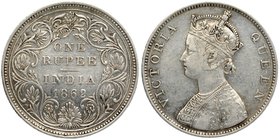 British India
Rupee 1
Rupee 01
Silver One Rupee Coin of Victoria Queen of Bombay Mint of 1862.
1862, Victoria Queen, Silver Rupee, Bombay Mint, B/...