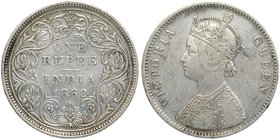 British India
Rupee 1
Rupee 01
Silver One Rupee Coin of Victoria Queen of Bombay Mint of 1862.
1862, Victoria Queen, Silver Rupee, Bombay Mint, ea...
