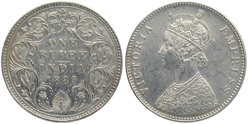 British India
Rupee 1
Rupee 01
Silver One Rupee Coin of Victoria Empress of B...