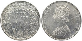 British India
Rupee 1
Rupee 01
Silver One Rupee Coin of Victoria Empress of Bombay Mint of 1887.
1887, Victoria Empress, Silver Rupee, Bombay Mint...