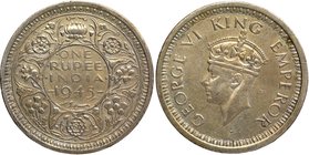 British India
Rupee 1
Rupee 01
Silver One Rupee Coin of King George VI of Bombay Mint of 1945.
1945, King George VI, Silver Rupee, Bombay Mint, D/...