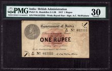 British INDIA Notes
K. G. V.
One Rupee Note of King George V of Signed by A.C.McWatters of 1917.
British India, 1917, King George V, 1 Rupee, Unive...