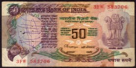 Republic India
0050 Rupees
Double printing ERROR Fifty Rupees Bank Note Signed by C. Rangarajan.
Republic India, Error 50 Rupees, Signed by C. Rang...