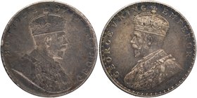 Coins
British India
Rupee 01
Error Brockage Lakhi coin of Silver Rupee of King George V.
King George V, Silver Rupee, Deep Brockage Error, Error: ...