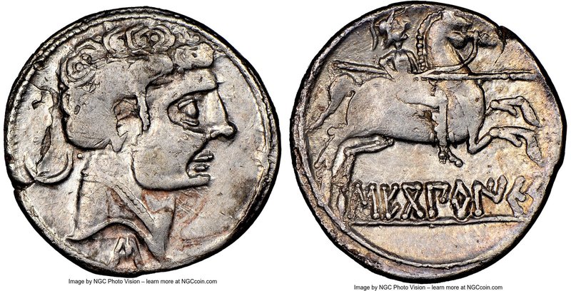 SPAIN. Sekobirikes (Segobriga). Ca. 2nd-1st centuries BC. AR denarius (19mm, 3h)...