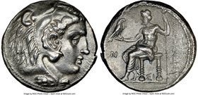 MACEDONIAN KINGDOM. Alexander III the Great (336-323 BC). AR tetradrachm (25mm, 12h). NGC Choice VF, Fine Style. Early posthumous issue of Sidon, date...