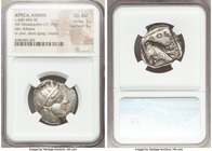 ATTICA. Athens. Ca. 440-404 BC. AR tetradrachm (26mm, 17.19 gm, 2h). NGC Choice AU 5/5 - 5/5. Mid-mass coinage issue. Head of Athena right, wearing cr...