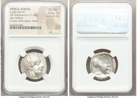 ATTICA. Athens. Ca. 440-404 BC. AR tetradrachm (24mm, 17.20 gm, 9h). NGC Choice AU 5/5 - 4/5. Mid-mass coinage issue. Head of Athena right, wearing cr...