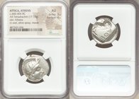 ATTICA. Athens. Ca. 440-404 BC. AR tetradrachm (23mm, 17.18 gm, 8h). NGC AU 3/5 - 4/5. Mid-mass coinage issue. Head of Athena right, wearing crested A...