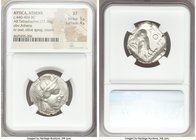 ATTICA. Athens. Ca. 440-404 BC. AR tetradrachm (25mm, 17.10 gm, 5h). NGC XF 5/5 - 4/5. Mid-mass coinage issue. Head of Athena right, wearing crested A...