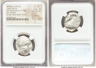 ATTICA. Athens. Ca. 440-404 BC. AR tetradrachm (25mm, 17.18 gm, 6h). NGC Choice VF 4/5 - 3/5, test cut. Mid-mass coinage issue. Head of Athena right, ...