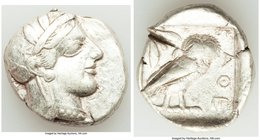 ATTICA. Athens. Ca. 440-404 BC. AR tetradrachm (26mm, 17.12 gm, 2h). VF, test cuts. Mid-mass coinage issue. Head of Athena right, wearing crested Atti...