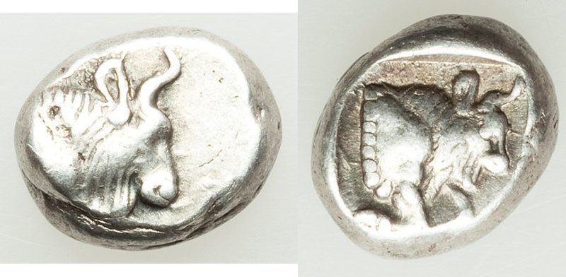 CARIA. Uncertain mint. Ca. 450-400 BC. AR diobol (11mm, 2.33 gm, 9h). VF. Milesi...