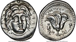 CARIAN ISLANDS. Rhodes. Ca. 250-200 BC. AR didrachm (21mm, 10h). NGC Choice XF. Timotheus, magistrate. Radiate head of Helios facing, turned slightly ...