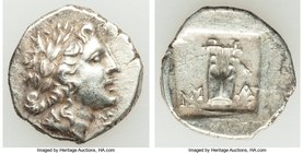 LYCIAN LEAGUE. Masicytes. Ca. 1st century BC. AR hemidrachm (16mm, 2.00 gm, 1h). XF. Series 1. Laureate head of Apollo right; Λ-Y below / M-A, cithara...