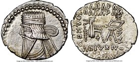 PARTHIAN KINGDOM. Pacorus I (ca. AD 78-120). AR drachm (20mm, 11h). NGC Choice XF. Ecbatana. Bust of Pacorus left with long pointed beard, wearing dou...