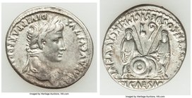 Augustus (27 BC-AD 14). AR denarius (19mm, 3.71 gm, 7h). Choice VF. Lugdunum, 2 BC-AD 4. CAESAR AVGVSTVS-DIVI F PATER PATRIAE, laureate head of August...