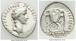 Augustus (27 BC-AD 14). AR denarius (19mm, 3.80 gm, 7h). About VF. Lugdunum, 2 BC-AD 4. CAESAR AVGVSTVS-DIVI F PATER PATRIAE, laureate head of Augustu...