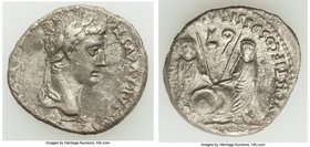 Augustus (27 BC-AD 14). AR denarius (19mm, 3.07 gm, 2h). Choice VF, porosity. Lugdunum, 2 BC-AD 4. CAESAR AVGVSTVS-DIVI F PATER PATRIAE, laureate head...