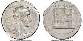 Augustus (27 BC-AD 14). AR cistophorus (26mm, 11.26 gm, 12h). NGC Choice VF 5/5 - 2/5, brushed. Ephesus, ca. 24-20 BC. IMP•CAE-SAR, bare head of Augus...