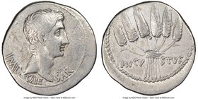 Augustus (27 BC-AD 14). AR cistophorus (25mm, 11.20 gm, 12h). NGC VF 4/5 - 3/5. Ephesus, ca. 25 BC. IMP•CAE-SAR, bare head of Augustus right; linear b...