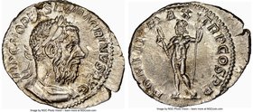 Macrinus (AD 217-218). AR denarius (21mm, 2.71 gm, 5h). NGC MS 5/5 - 2/5. Rome, April-December AD 217. IMP C M OPEL SEV MACRINVS AVG, laureate, cuiras...