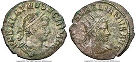 PALMYRAN KINGDOM. Vabalathus (AD 267-272) with Aurelian. BI antoninianus (21mm, 2.85 gm, 12h). NGC Choice AU 4/5 - 4/5, Silvering. Antioch, 9th offici...
