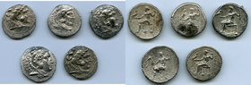 ANCIENT LOTS. Greek. Macedonian Kingdom. Ca. 336-317 BC. Lot of five (5) AR tetradrachms. Fine-Choice VF. Includes: (4) Alexander III the Great (336-3...