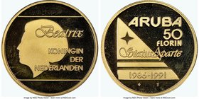 Republic gold Proof 50 Florin 1991-(u) PR68 Ultra Cameo NGC, Utrecht mint, KM9. AGW 0.1944 oz.

HID09801242017