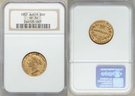 Victoria gold Sovereign 1857-SYDNEY VF30 NGC, Sydney mint, KM4. AGW 0.2353 oz. 

HID09801242017