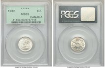 George V 10 Cents 1932 MS63 PCGS, Royal Canadian mint, KM23a.

HID09801242017
