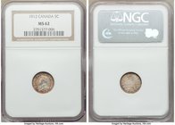 3-Piece Lot of Certified Assorted Issues NGC, 1) George V 5 Cents 1912 - MS62 NGC, Ottawa mint, KM22 2) Newfoundland. George V 20 Cents 1912 - AU58 PC...