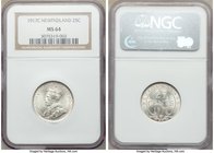Newfoundland. George V 25 Cents 1917-C MS64 NGC, Ottawa mint, KM17. A bright white example with a sharp strike and essentially unblemished fields.

HI...